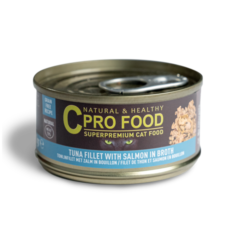 Filet de thon avec saumon CProFood aliment humide pour chats